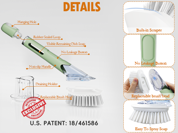 soap dispensing dish brush