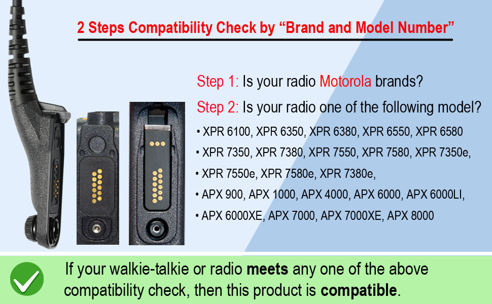 2 steps compatibility check by brand and model number