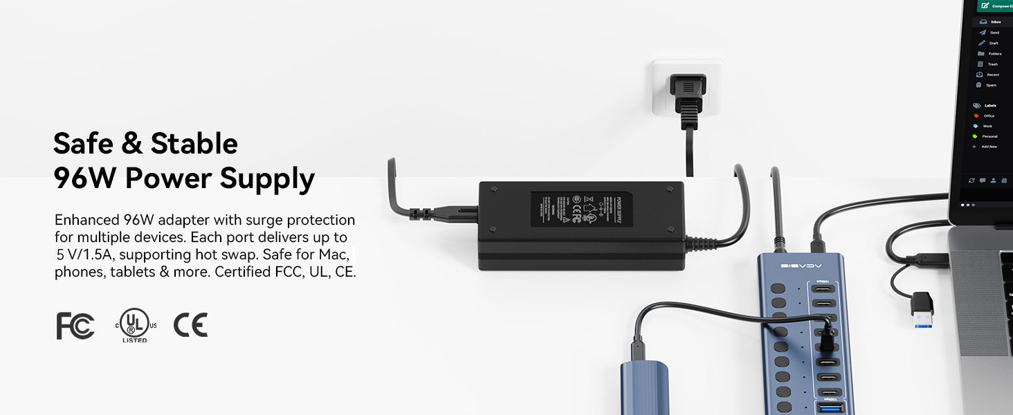 Powered USB 3.2 Hub