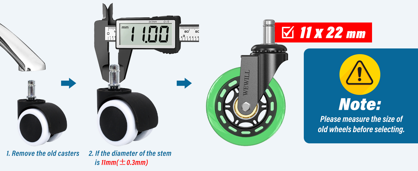 office chair casters wheels-set of 5