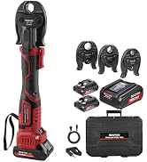 ROGVOC ProPress Tool for Copper Pipe, 18V Brushless Electric Crimping Tool Kit for 1/2, 3/4, 1 In...