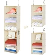 TOPIA HOME 6-Shelf Hanging Closet Organizer, Two Separable 3-Tier Heavy Duty Closet Organizer, Ha...