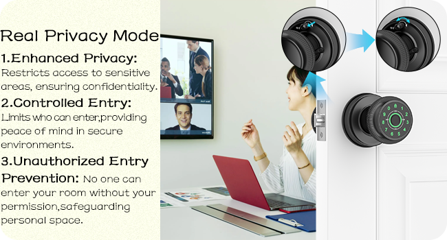 Hand Print Door Lock Privacy Mode