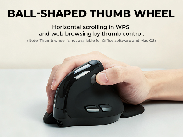 ergonomic vertical mouse with thumb wheel