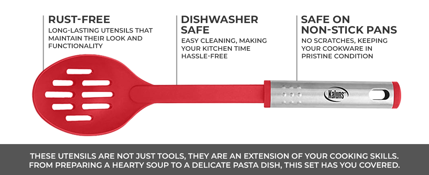 Rust-Free, Dishwasher Safe, Safe on Non-Stick Pans