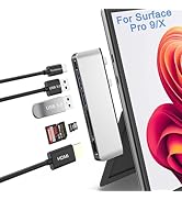 Surface Pro 9 USB Hub Docking Station, Surface Pro 9 Accessories with 4K HDMI, USB-C Thunerbolt 4...