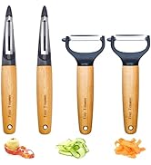 Trez Treamer Vegetable Peelers for Kitchen,4-Pack Wooden Y Veggie Potato Peelers