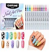 IOMDRWU Nail Art Pens, 12 Color Nail Art Markers, 0.5mm Fine Tip Waterproof Quick-Drying Polish P...