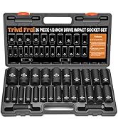 Metric Impact Socket Set 1/2" Drive - Trivd Frol 26 Piece Deep Impact Socket Set 1/2" Drive, Metr...