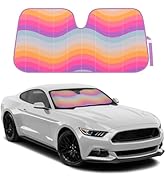 BDK Retro Wave Windshield Sun Shade, Car Sun Shade with Premium Double Bubble Design, Printed Sun...