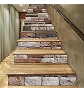 ANNA QUEEN 14 PCS Peel and Stick Stair Stickers – Easy Installation, 39x7 Inch, Rustic Modern Des...