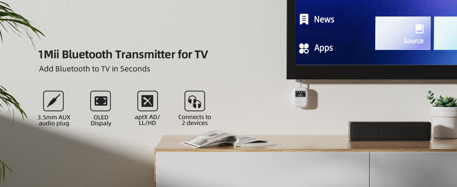 1Mii Bluetooth transmitter for tv