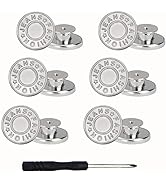 YouOKLight Buttons for Jeans, 17 mm no-sew nailess Removable Metal Jeans Buttons Replacement Repa...