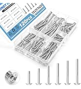 TEOYNGU 120PCS Assortment,Cabinet Pull and Knob Screws, M4×25/30/35/40/45/50mm, Machine Screws wi...