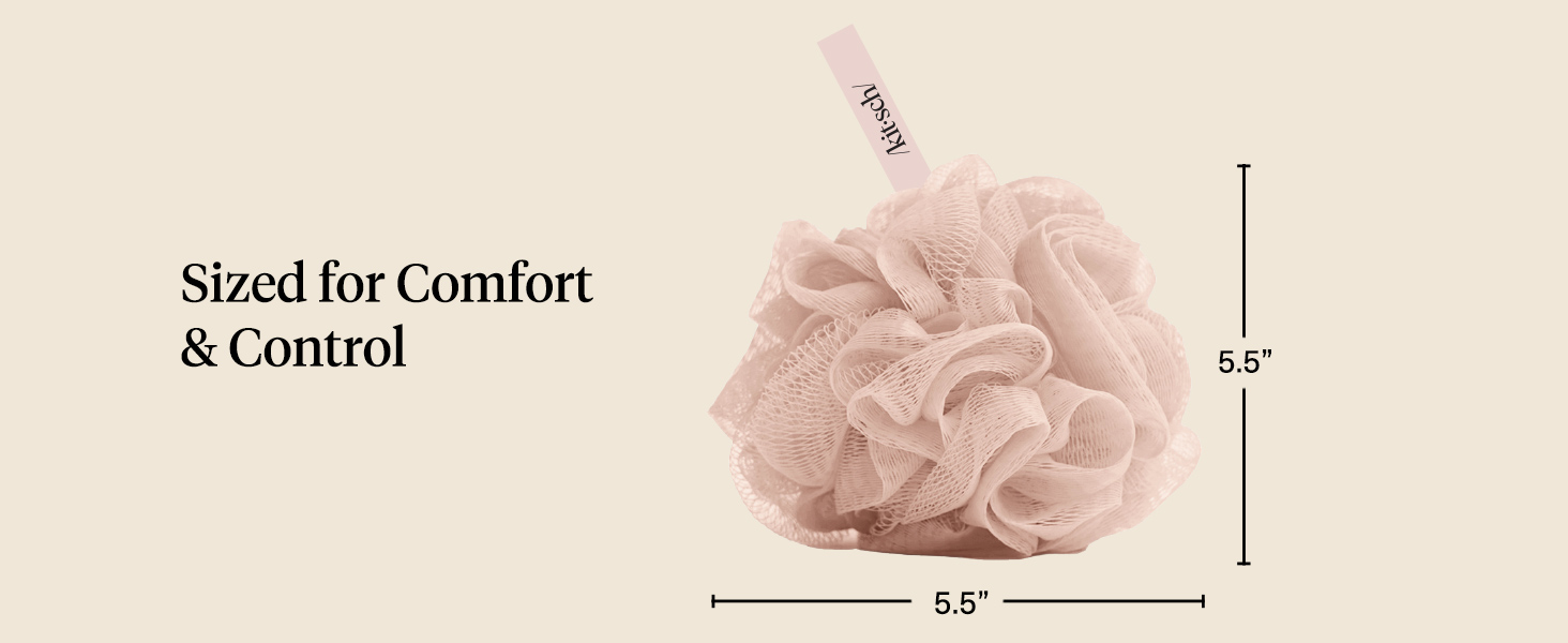 Kitsch Shower Loofah – Soft Mesh Body Scrubber &amp;amp; Bath Sponge for Daily Gentle Cleansing