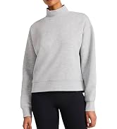 Reebok Women's Vector Mock Neck Sweatshirt, Standard Fit, Midweight Cotton-Poly Fabric
