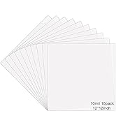 10 Sheets 10 mil Mylar Sheet, 12 x 12 inch Milky Translucent Plastic Blank Stencils, Reusable Ste...