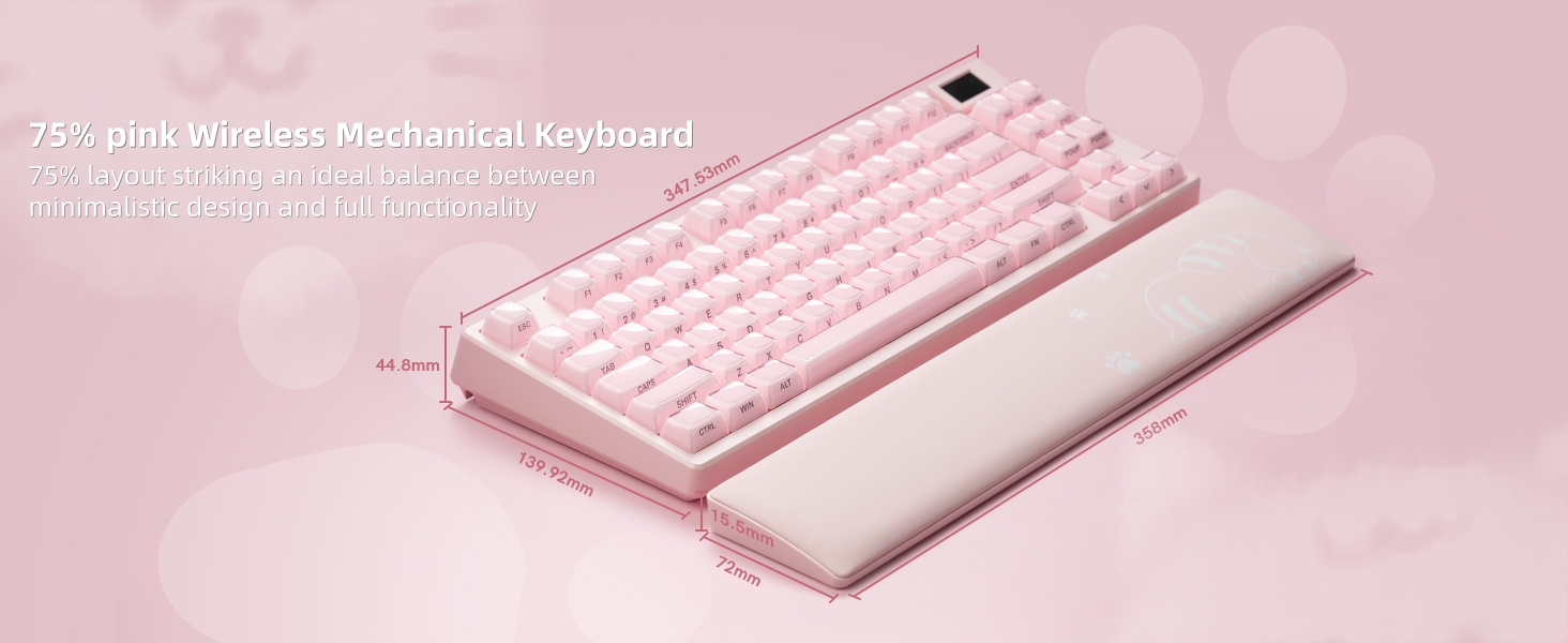 75% Wireless Mechanical Keyboard, Creamy Gaming Keyboard, 75% keyboard