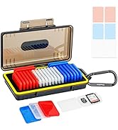 Kiorafoto Memory Card Case with 24 Pack Clear Plastic Memory Card Holders for 24 SD SDXC SDHC & 2...