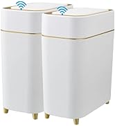 Yatmung 2-Pack - Automatic Compact Trash Can with Touchless Lid Smart Garbage Can - Waste Basket ...