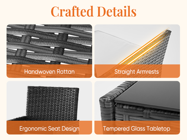 Weather resistant PE wicker with UV protection and mold proof design for outdoor patio furniture