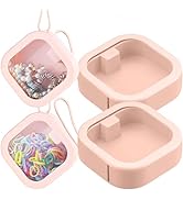 2 pcs Hair Tie Organizer,Portable Travel Qtip Holder,Bathroom Storage Organizer Qtip Dispenser Co...