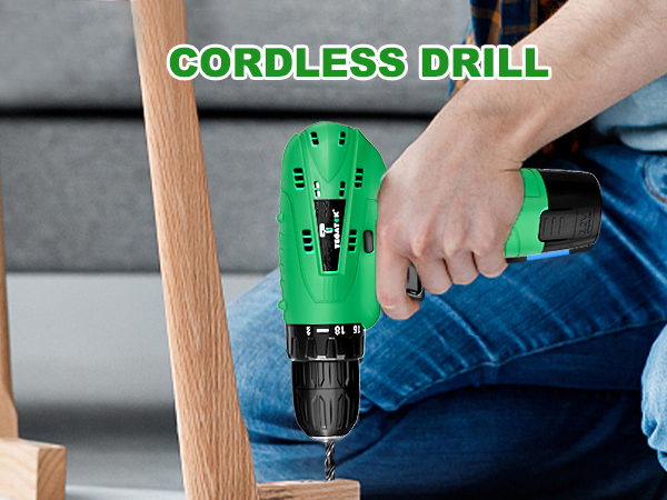 12V Power Drill Set with Battery and Charger