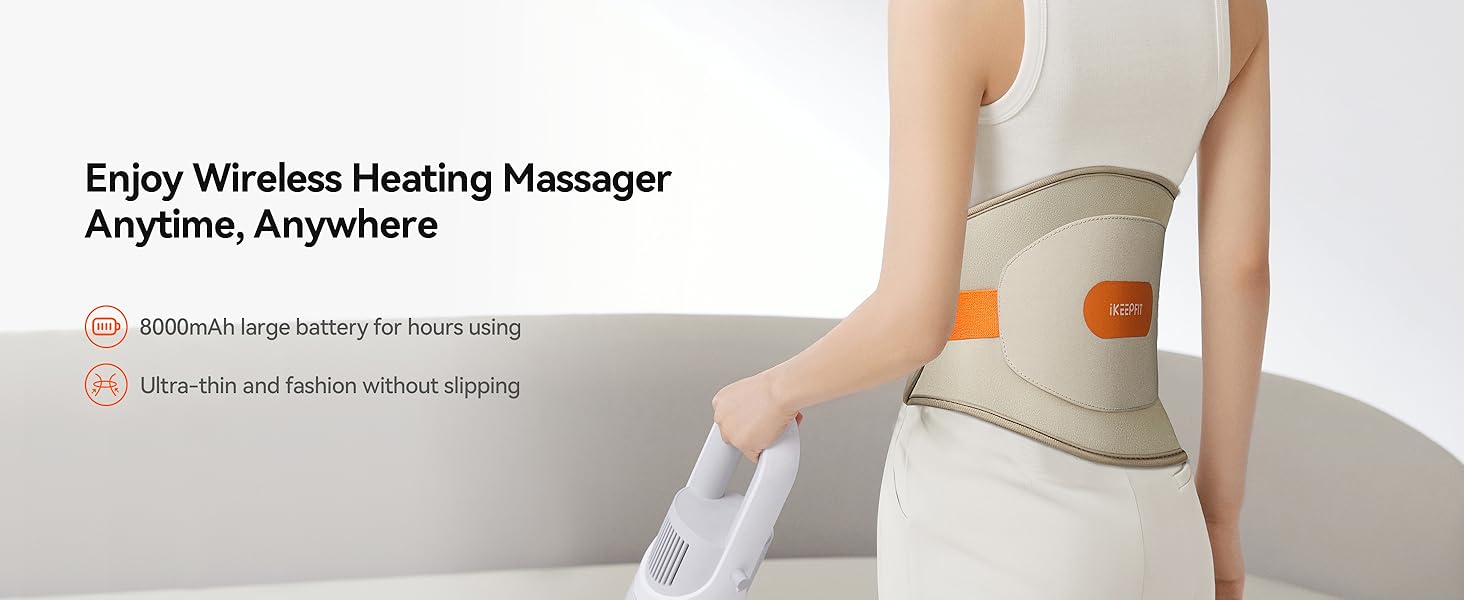 Cordless Heating Pad for Back Pain Relief ikeepfit
