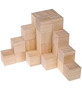 Supla 40pcs 1.5 inch - Natural Solid Wood Square Blocks - for Puzzle Making, Crafts, and DIY Proj...
