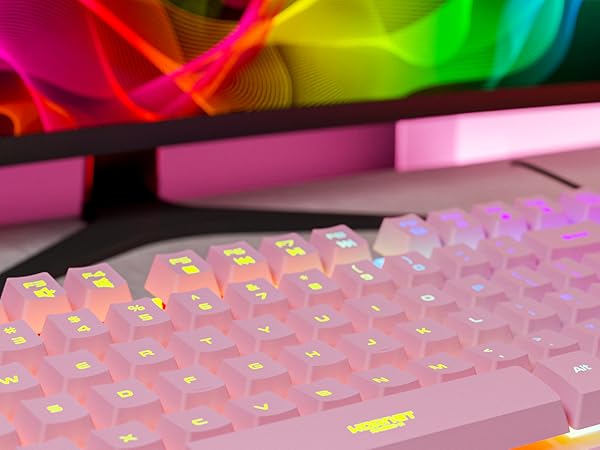Pink Gaming keyboard and mouse bundle for PS5 Xbox &amp;amp; PC