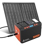 Takki 111Wh Portable Solar Generator Power Station with 21W Foldable Solar Panel, 120W Peak Solar...