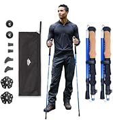 Cascade Mountain Tech Lightweight Aircraft-Grade Aluminum Trekking Poles with Extended Down Grip ...