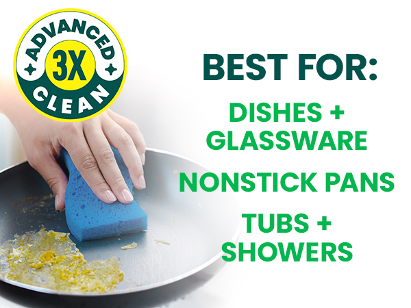 Best for Nonstick cookware, glass, counter tops and more