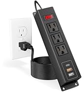 BTU 3 Outlet Power Strip with USB, Small Desktop Power Strip with 2 USB-A & 1 USB-C PD 20W Fast C...