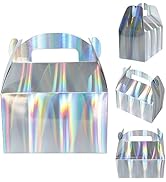Rainbow 24pcs Gift Gable Treat Boxes Candy Goodie Bags Party Favor for Kids Birthday Supply Decor...