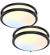 30W Flush Mount Ceiling Lights Black, 10inch LED Ceiling Light Fixtures 3600lm Super Bright, 2700...