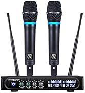 Kithouse S9 UHF Rechargeable Wireless Microphone System Karaoke Microphone Wireless Mic Cordless ...