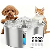 Cat Water Fountain Stainless Steel 3.2L/108oz, Invengo Automatic Pet Fountain for Cats &amp; Dogs, Ul...
