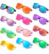 Geopty 12 Pack Wholesale Retro Neon Colors Party Favor Supplies Unisex Sunglasses Bulk for Adults...