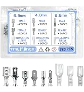 Tmyjfjingxi 320PCS 2.8/4.8/6.3mm Spade Wire Terminal Connectors Male and Female Crimp Speaker Wir...