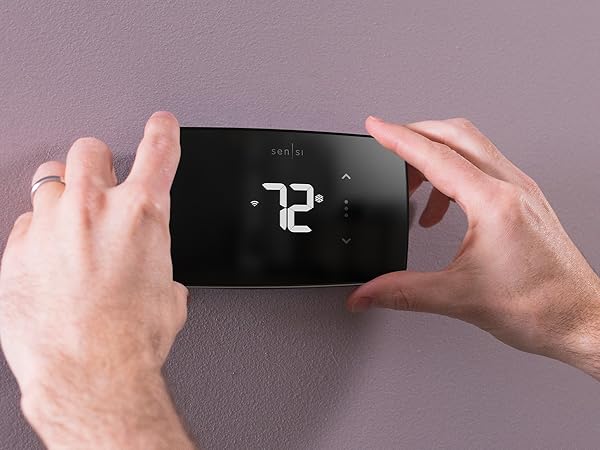 Sensi Lite on the wall with hands holding it mobile version