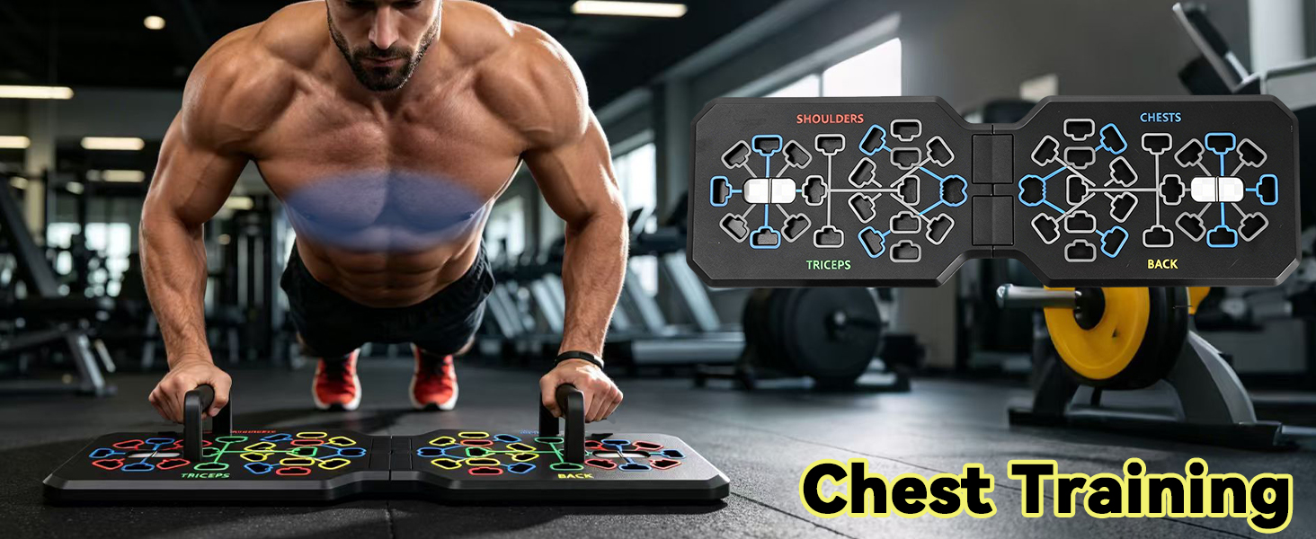 Blue exercises chest muscles
