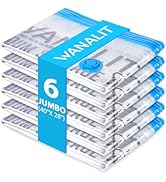 6 Pack Jumbo Vacuum Storage Bags (40"x28"), Reusable Vacuum Sealer Compression Space Saver Bag fo...