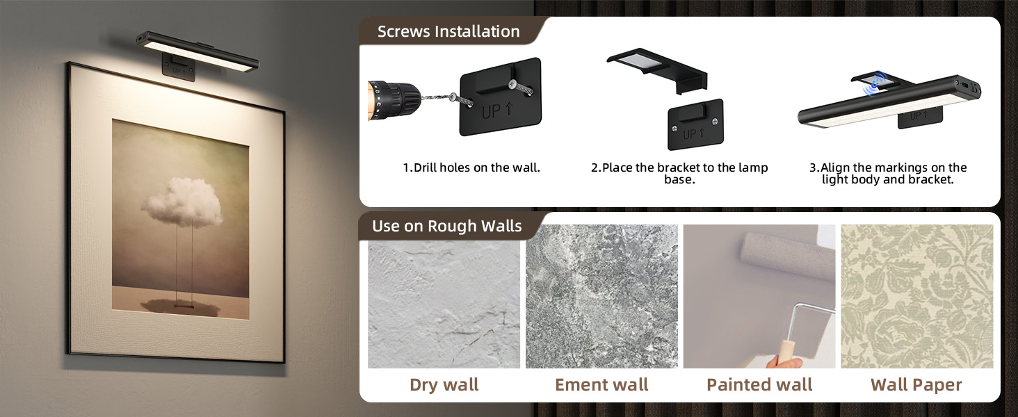 wireless picture lights for wall