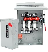 3P 60Amp 240V 3 Wire Fusible Heavy Duty Safety Switches,Ac Disconnect Switches Box,Quick Disconne...