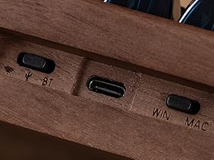 98% Wireless Mechanical Keyboard with Number Pad Natural Walnut Wood Gaming Keyboard