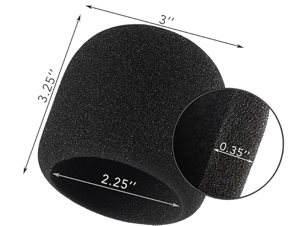 Blue Yeti Windscreen Foam - Dimensions - MB