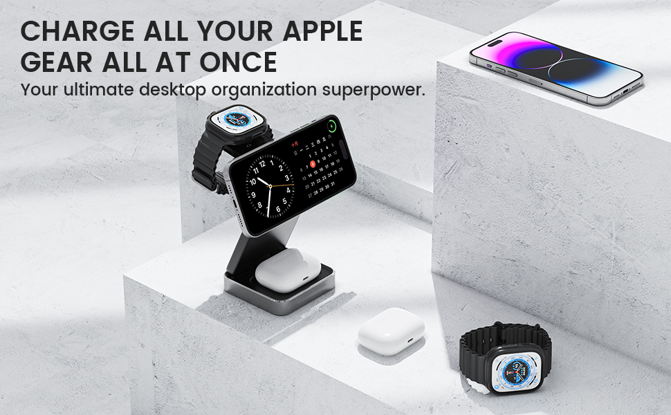 Wireless Charger for iPhone/Apple Watch/AirPods/Wireless magnetic portable charger compatible