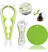 Jar Opener for Weak Hands, Seniors with Arthritis, 5 in 1 Multi Function Bottle Opener Lid Opener...