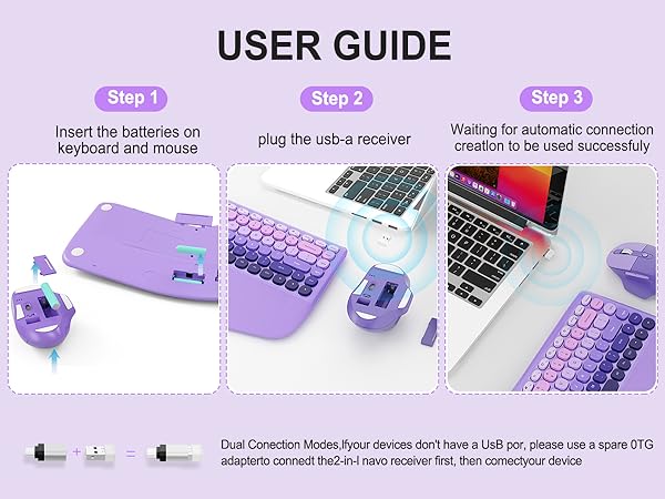 Ergonomic Wireless Keyboard Mouse